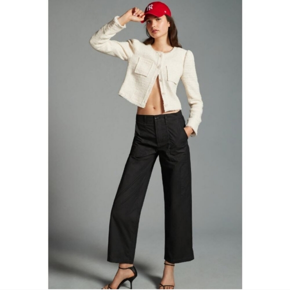 AgoldeDaria Utility Pant High Rise Cargo Ankle Cropped Black Size 23